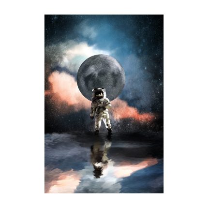 Spray-Painted Hand-Crafted Oil Painting, Sci-Fi Astronaut Decorative Art, Home Wall Art, Bedroom Hanging Painting, Modern Art Mural