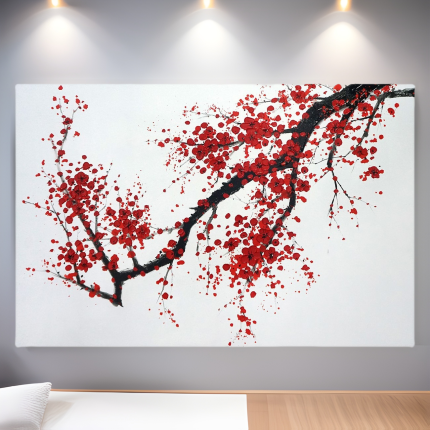 Pure Hand-Painted Minimalist Style Art Decorative Painting, Botanical Landscape Oil Painting, Living Room & Bedroom Mural, Rural Floral Wall Art