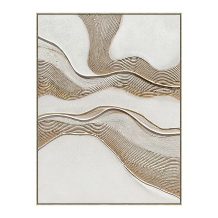 Wabi-Sabi Style Cream Wave Texture Painting, Modern Minimalist Living Room Background Wall Decoration, High-End Abstract Art Wall Art