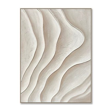 Essential Home Decor 2025 New Cream Minimalist Style Hand-Painted Decorative Painting, Living Room & Foyer Streamlined High-End Wall Art