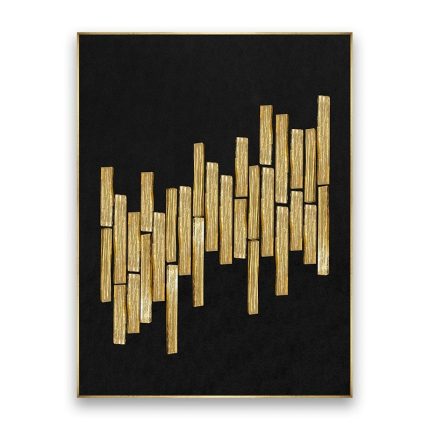 Dafen Oil Painting Village Wall Art, Gold Foil Light Luxury Hand-Painted Oil Texture Painting, High-End Living Room Wall Decor