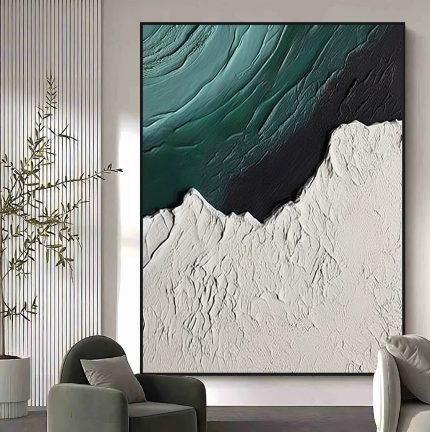 Hand-Painted Oil Painting, Living Room & Bedroom Abstract Art, High-End Light Luxury Background Wall Decor for Hotel Lobbies